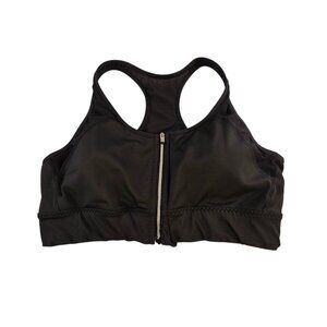Athleta Women's Black Sports Bra with Front Zipper